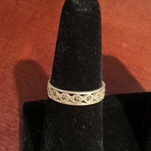 Classic Silver Filigree Band Ring - Silver